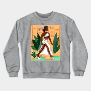 Black is beautiful Afro queen Striding- Mahagony brown skin girl. The best Gifts for black women 2022 Crewneck Sweatshirt